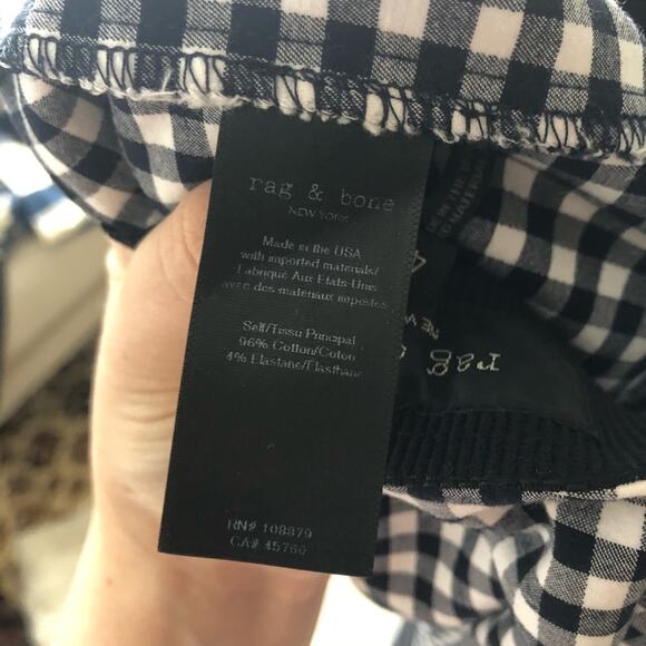 Rag & Bone Simone Gingham High Rise Pants - Picture 5 of 7